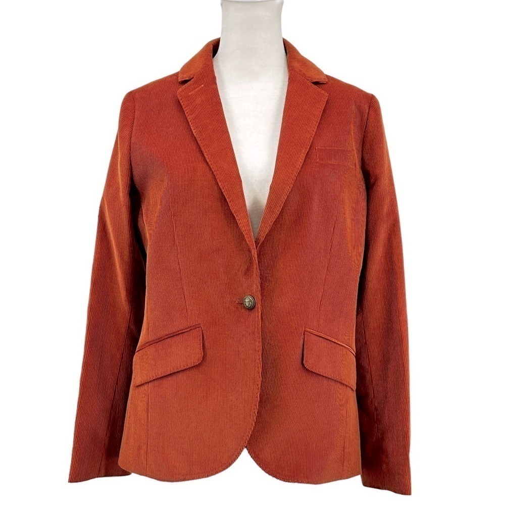 NEW Guideboat Co. Rook & Raven Corduroy Blazer Jacket Pumpkin Orange Size 2
